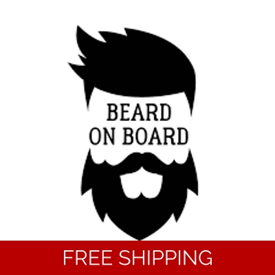 Beard on Board Die Cut Vinyl Decal sticker
